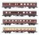 Graham Farish'n' Gauge Rake Of 4 Br Maroon / Crimson/cream Assorted Coaches