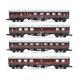 Graham Farish'n' Gauge Rake Of 4 Br Maroon Mk1 Corridor/ Brake/ Buffet Coaches
