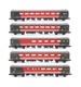 Graham Farish'n' Gauge Rake Of 5 Virgin Red/black Assorted Mk2 Coaches