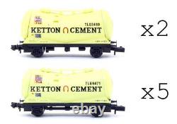 Graham Farish'n' Gauge Rake Of 7 Pca Tlg Ketton Cement Tank Wagons
