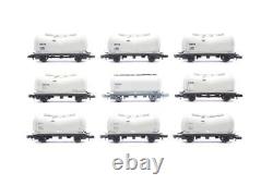 Graham Farish'n' Gauge Rake Of 9 Assorted Pca Grey Taper Tank Wagons