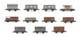 Graham Farish/peco'n' Gauge Lot Of 11 Assorted Ne Grey/br Bauxite Wagons