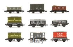 Graham Farish/peco'n' Gauge Lot Of 9 5/7 Plank/salt/vent/brake/container Wagons