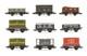 Graham Farish/peco'n' Gauge Lot Of 9 5/7 Plank/salt/vent/brake/container Wagons