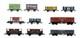 Graham Farish/peco'n' Gauge Rake Of 10 Assorted 7x Wagons & 3x Brake Vans