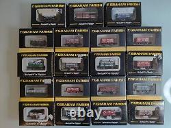 Large Rake Of 19 Graham Farish Plank Wagons and Brake Vans N Gauge Lot