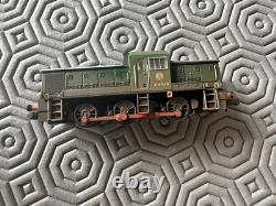 N Gauge Class 14 D9523 BR Green Wasp Stripes Weathered Graham Farish 372-951