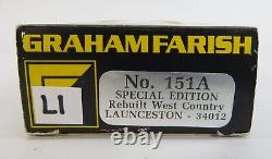 N Gauge Farish 151A Rebuilt West Country Class BR Green 34012 Launceston (L1)