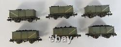 N Gauge Farish 377-225Z Set Of 6 BR 16t Steel Mineral Wagons Weathered + Loads