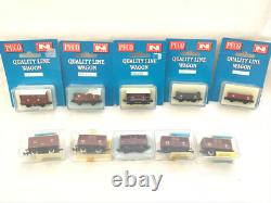PECO / GRAHAM FARISH N GAUGE JOB LOT OF 10x VARIOUS NE BROWN WAGONS