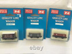 PECO / GRAHAM FARISH N GAUGE JOB LOT OF 10x VARIOUS NE BROWN WAGONS