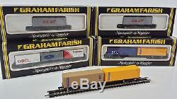 RARE Rake of 7 x Graham Farish Container Wagons for N Gauge Great Selection
