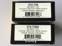 Set of 2 Graham Farish N Gauge Mk2F TSO Coaches in Virgin Trains livery