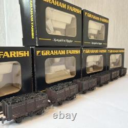 Set of 6 Graham Farish 377-076 N Gauge 7 Plank Wagon Douglas Bank. Weathered
