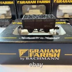 Set of 6 Graham Farish 377-076 N Gauge 7 Plank Wagon Douglas Bank. Weathered